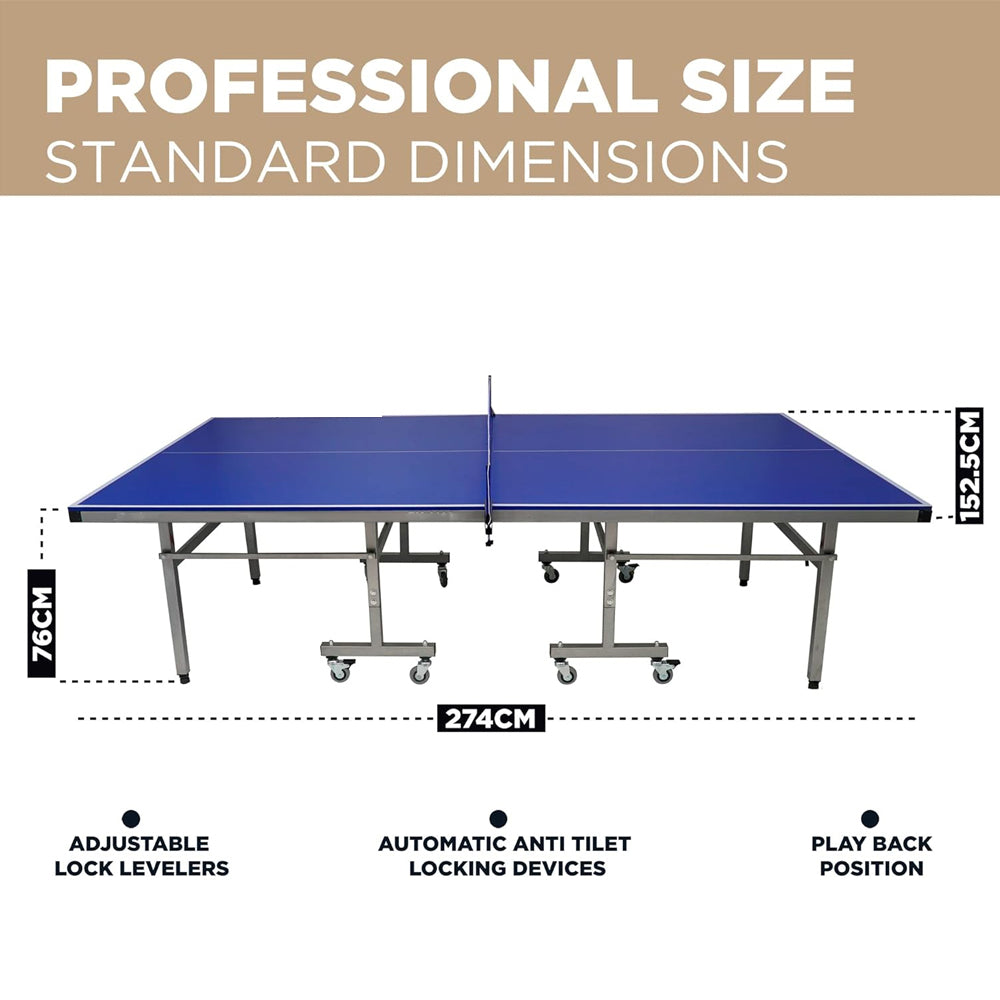 16mm Full Sized Foldable Indoor Table Tennis Table with Accessories