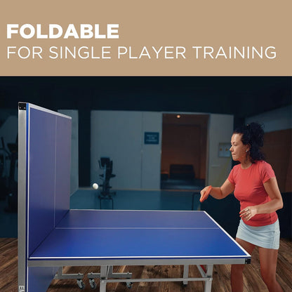 18mm Full Sized Foldable Indoor Table Tennis Table with Accessories
