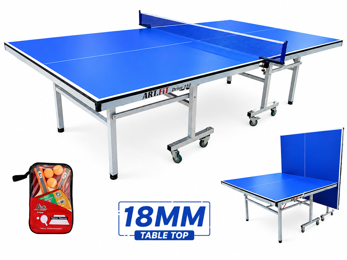 18mm Full Sized Foldable Indoor Table Tennis Table with Accessories