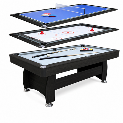 7Ft Multi Function 3 in 1 Pool Table Hockey Tennis Table With A Electronic Puck
