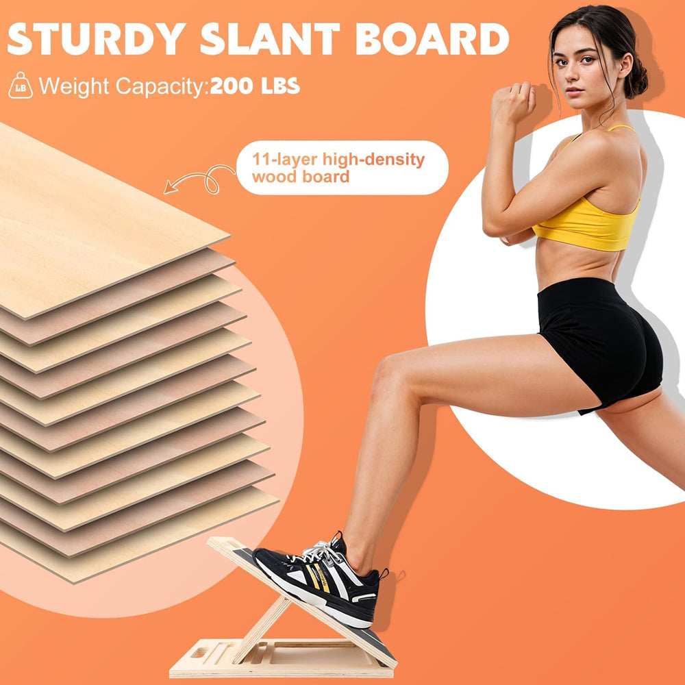Adjustable Wooden Slant Board for Calf Stretching