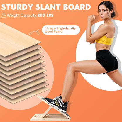Adjustable Wooden Slant Board for Calf Stretching