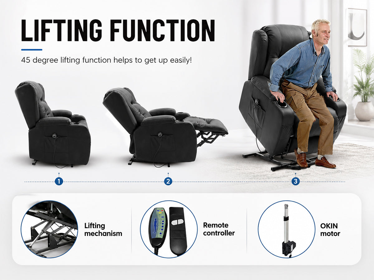 Electric Lift Heated Massage Recliner Chair