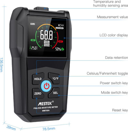 Inductive Pinless Moisture Meter with Colour Display