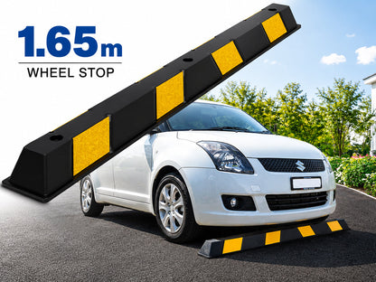 Wheel Stop – Rubber Vehicle Parking 1650mm (L) Black/Yellow