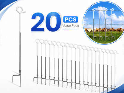 20pcs Electric Fence Pigtail Posts