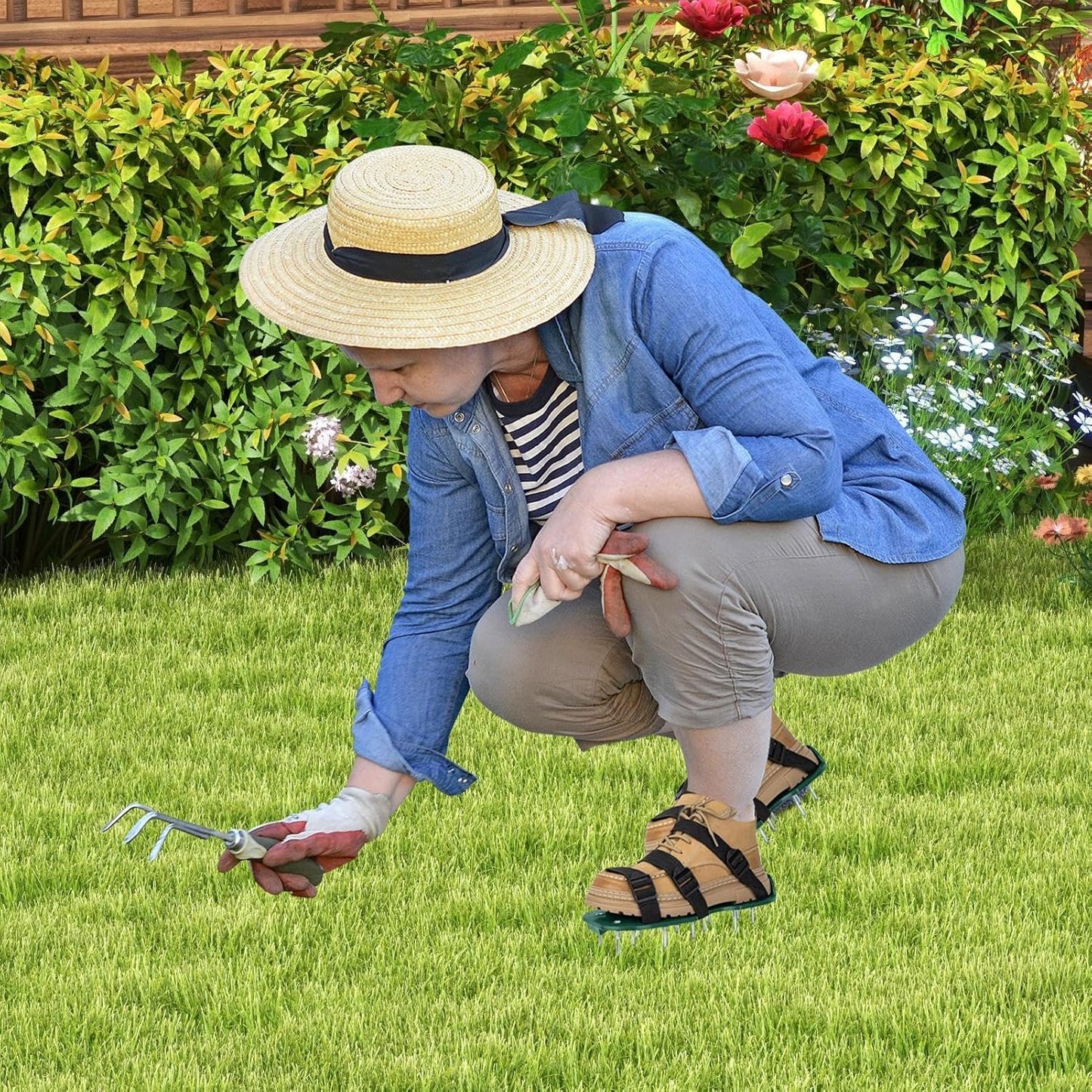 Garden Lawn Aerator Spike Shoes