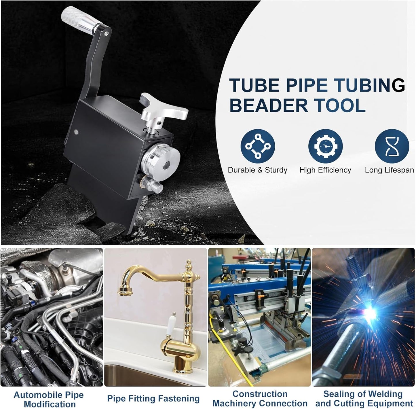 Tube Pipe Tubing Beader Tool Bead Roller Intake & Intercooler Piping For 5/8"