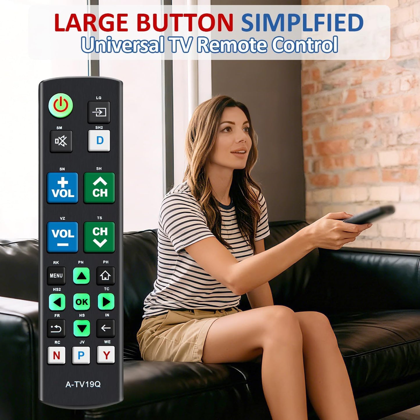 Universal TV Remote Big Button