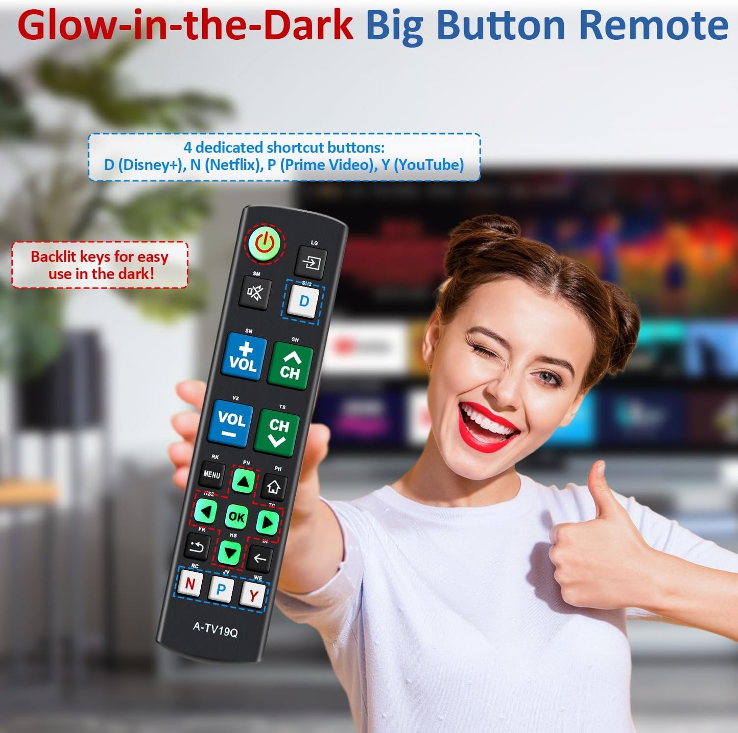 Universal TV Remote Big Button