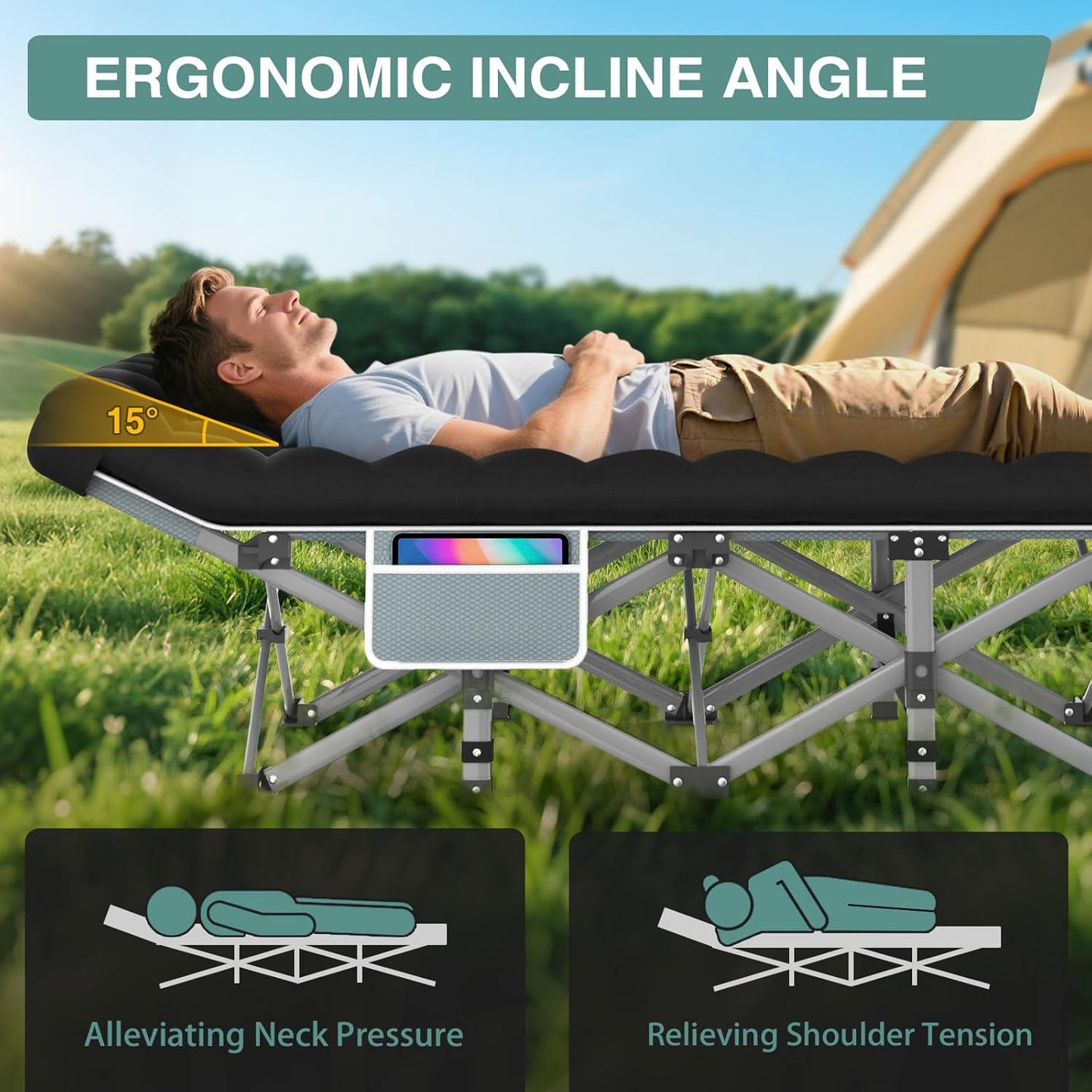 Foldable Camping Bed with Mattress
