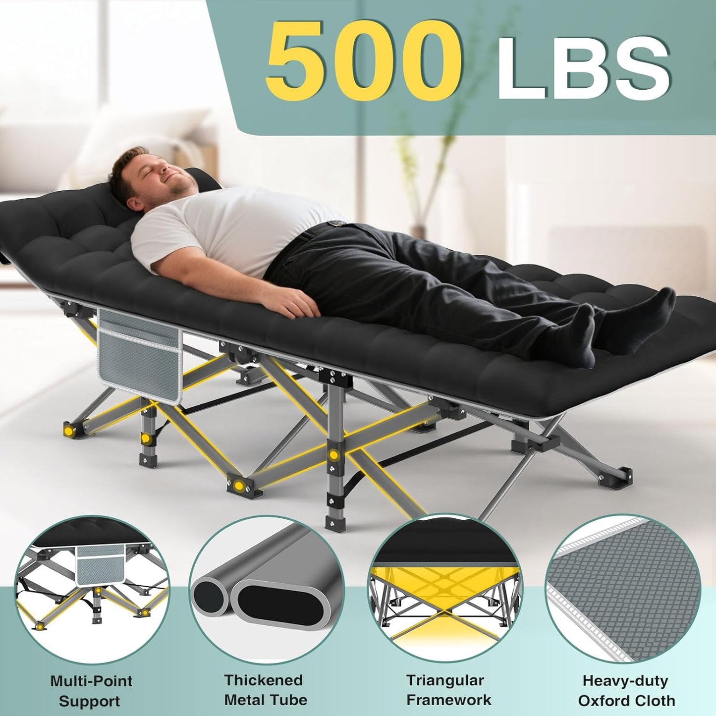 Foldable Camping Bed with Mattress