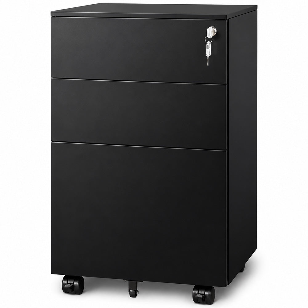 Office Filing Cabinet with Wheels, Lock File Organiser