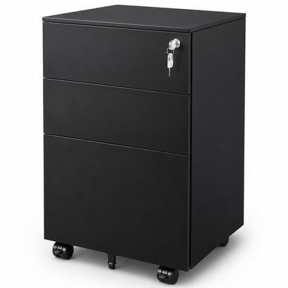 Office Filing Cabinet with Wheels, Lock File Organiser