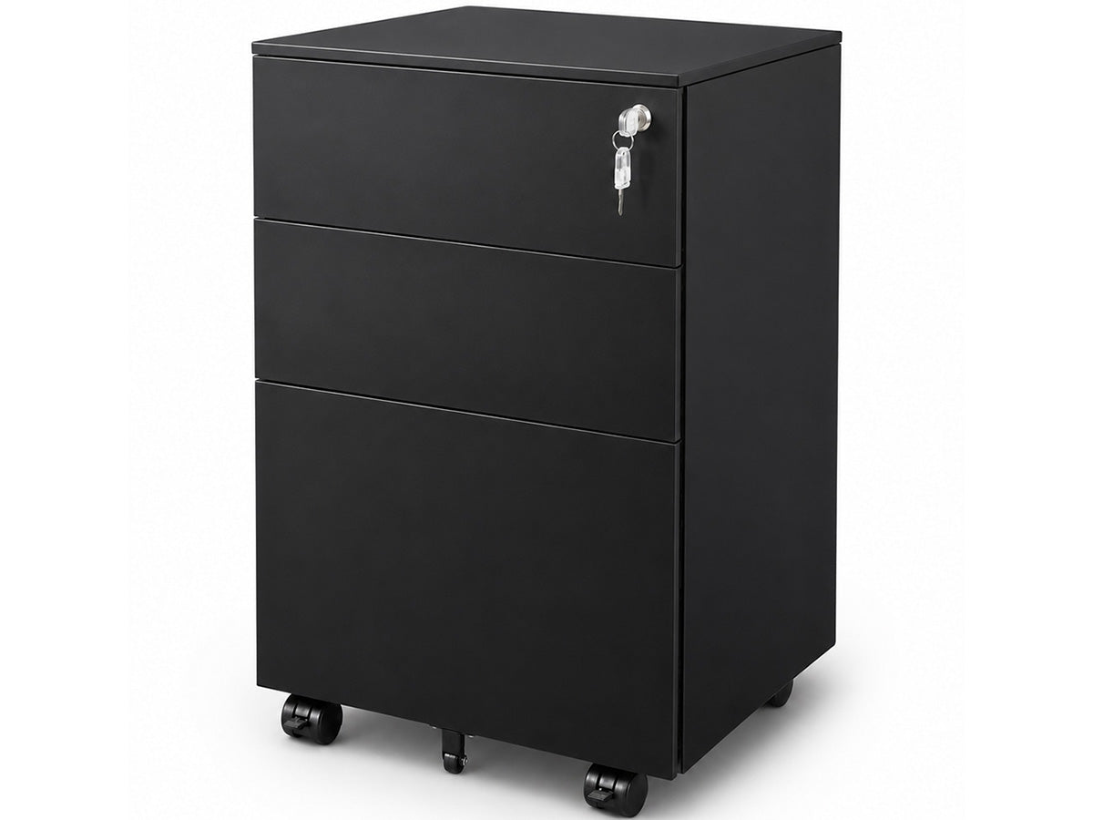 Office Filing Cabinet with Wheels, Lock File Organiser