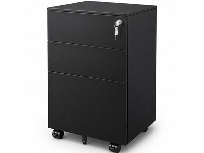 Office Filing Cabinet with Wheels, Lock File Organiser
