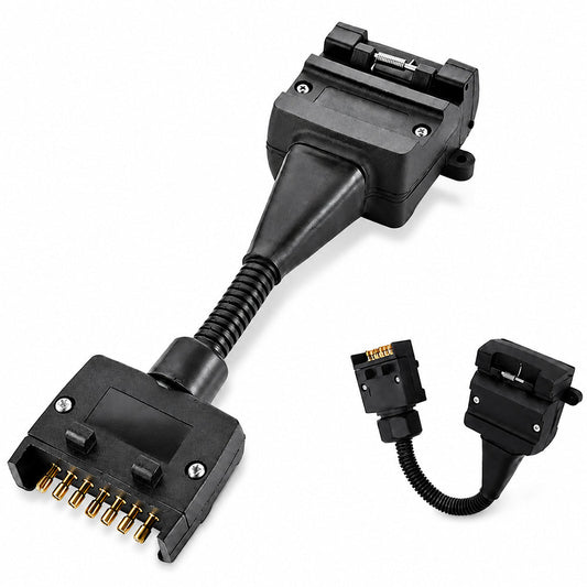 7 Pin Male to 12 Pin Flat Female Trailer Adapter Caravan Connector