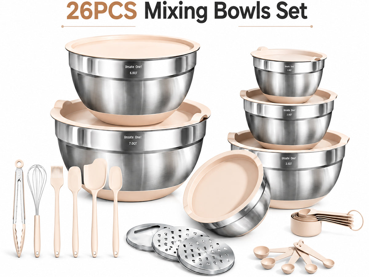 Stainless Steel Mixing Bowl Set 26 Pcs