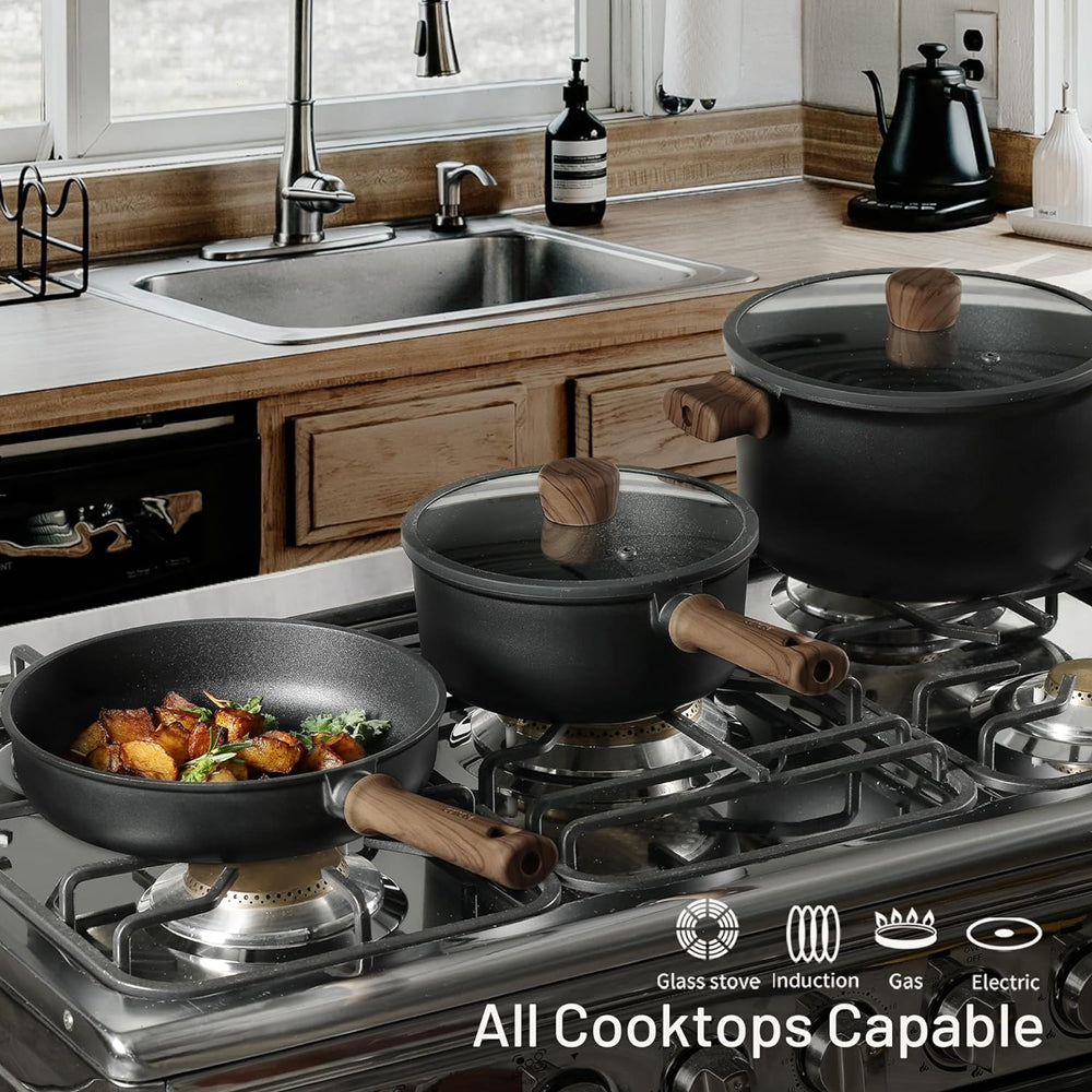 16 Piece Titanium Nonstick Cookware Set Kitchen Pots and Pans Set