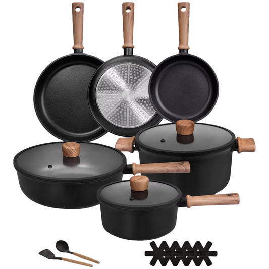 16 Piece Titanium Nonstick Cookware Set Kitchen Pots and Pans Set
