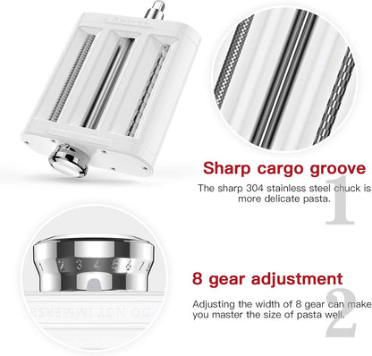 3-in-1 Pasta Maker Attachment For KitchenAid Roller Cutters
