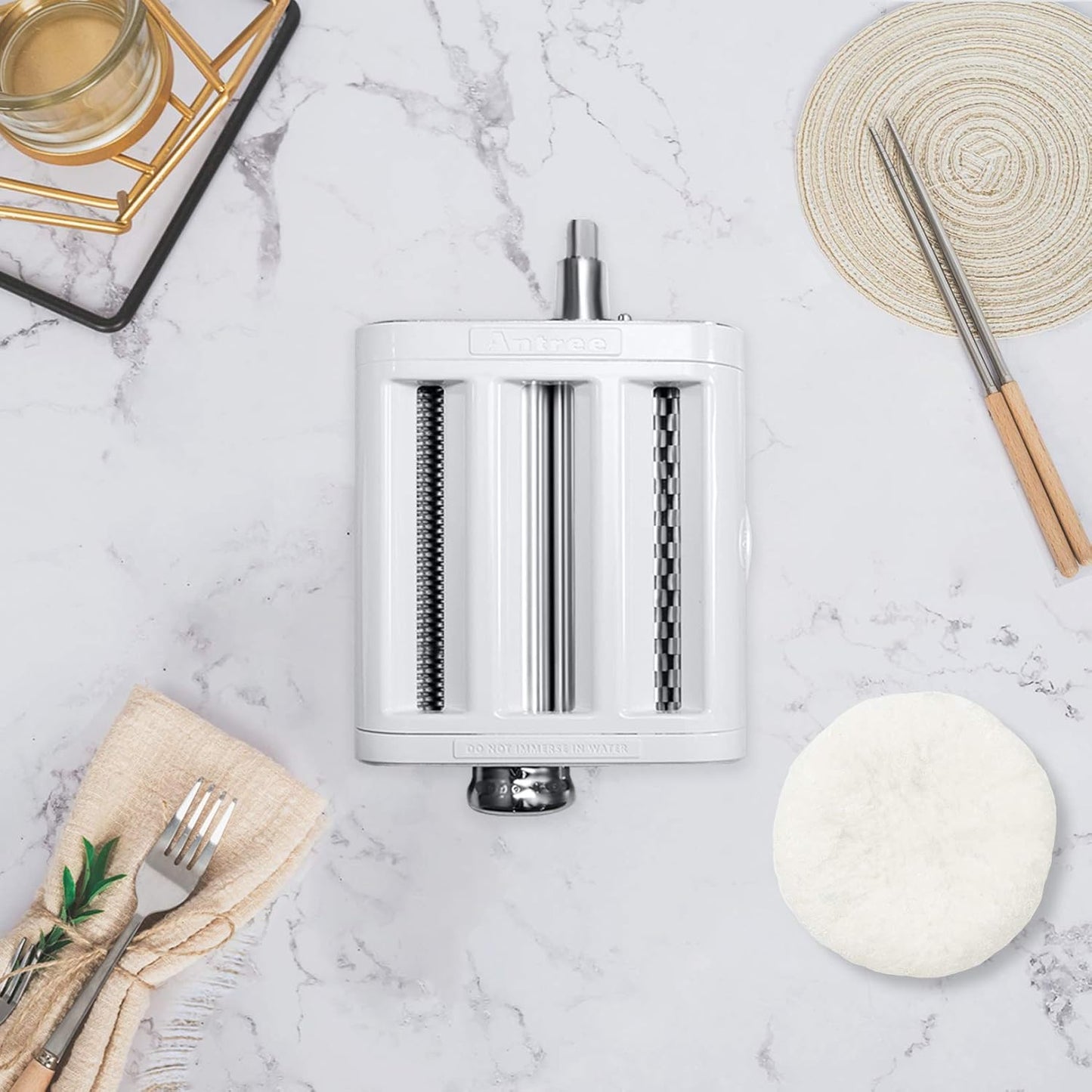 3-in-1 Pasta Maker Attachment For KitchenAid Roller Cutters