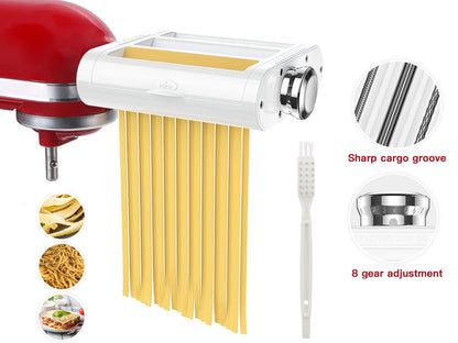 3-in-1 Pasta Maker Attachment For KitchenAid Roller Cutters