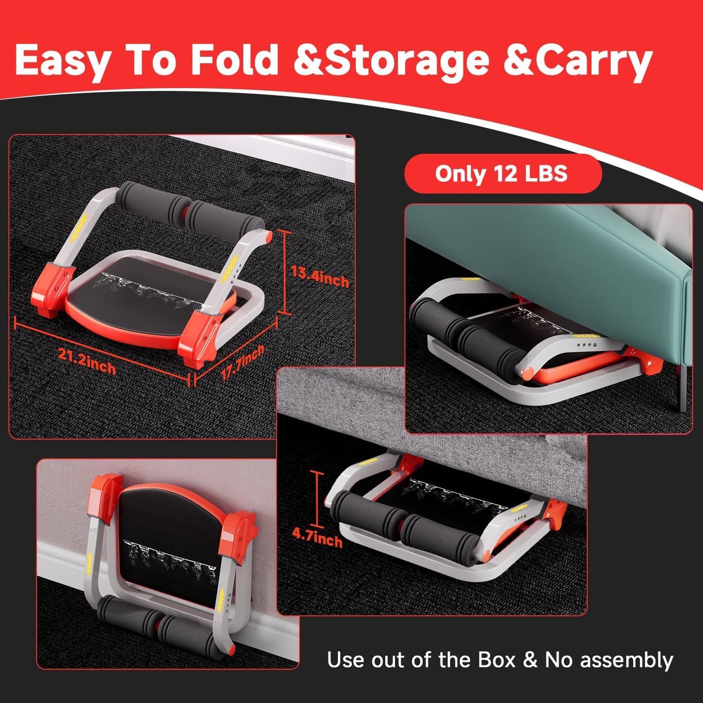 Adjustable Ab Trainer with 3 Resistance Levels