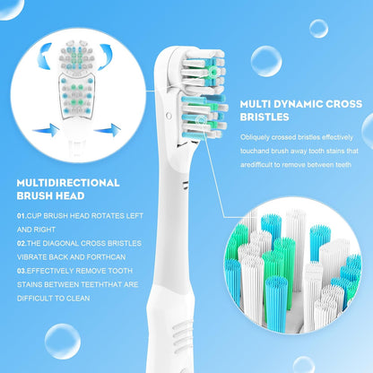 16Pcs Dual Toothbrush Accessories Electric Brush Heads for Oral-B 3733 4732 4734