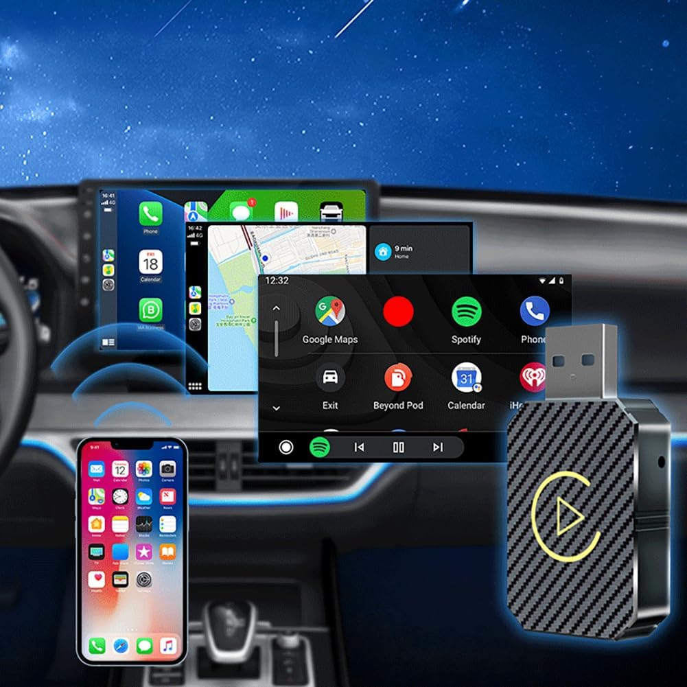 Wireless Apple Carplay Adapter Android Auto Adapter USB Car Dongle Connect Box
