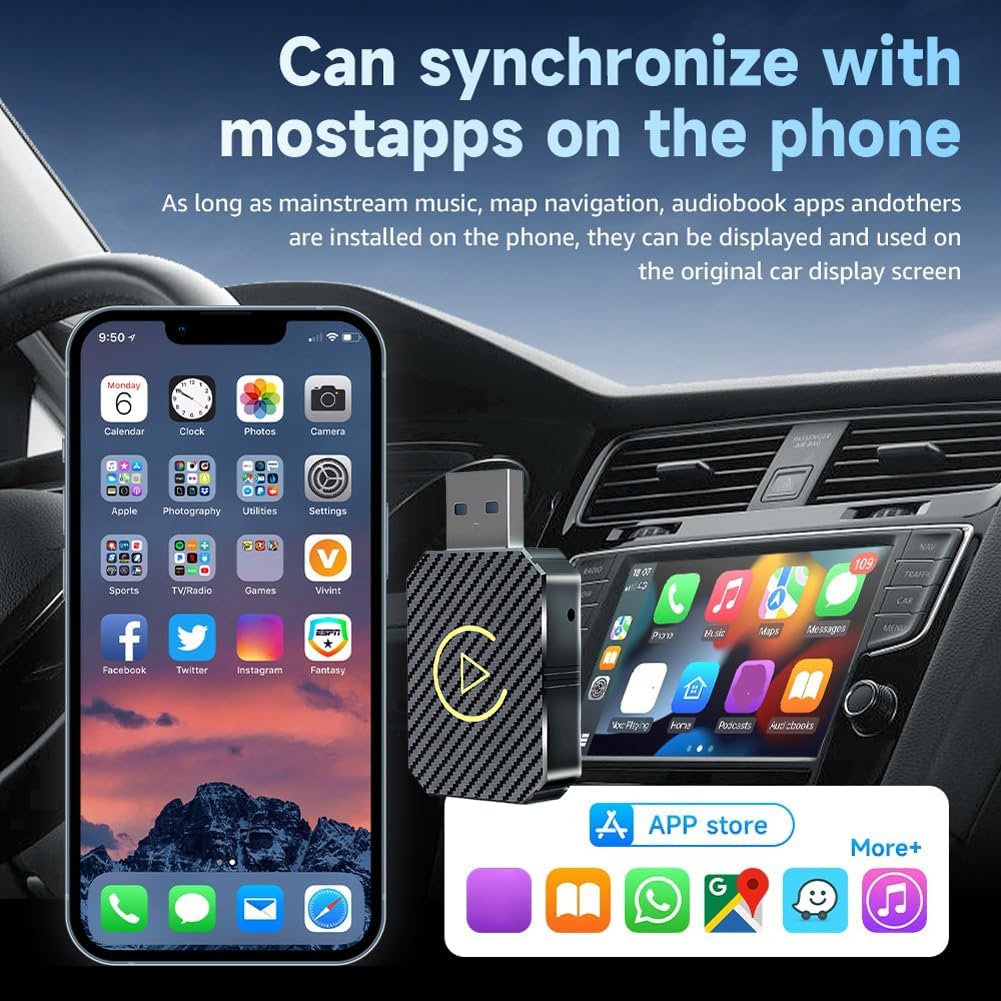 Wireless Apple Carplay Adapter Android Auto Adapter USB Car Dongle Connect Box