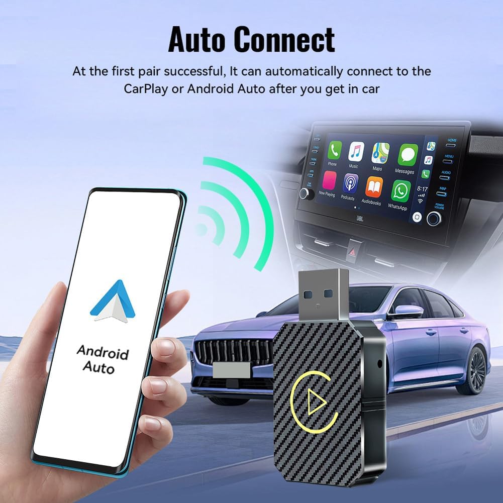 Wireless Apple Carplay Adapter Android Auto Adapter USB Car Dongle Connect Box