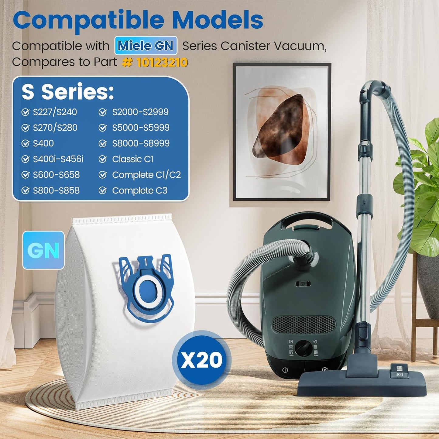 20 Vacuum Cleaner Bags for Miele 3D GN C2 C3 S2 S5 S8