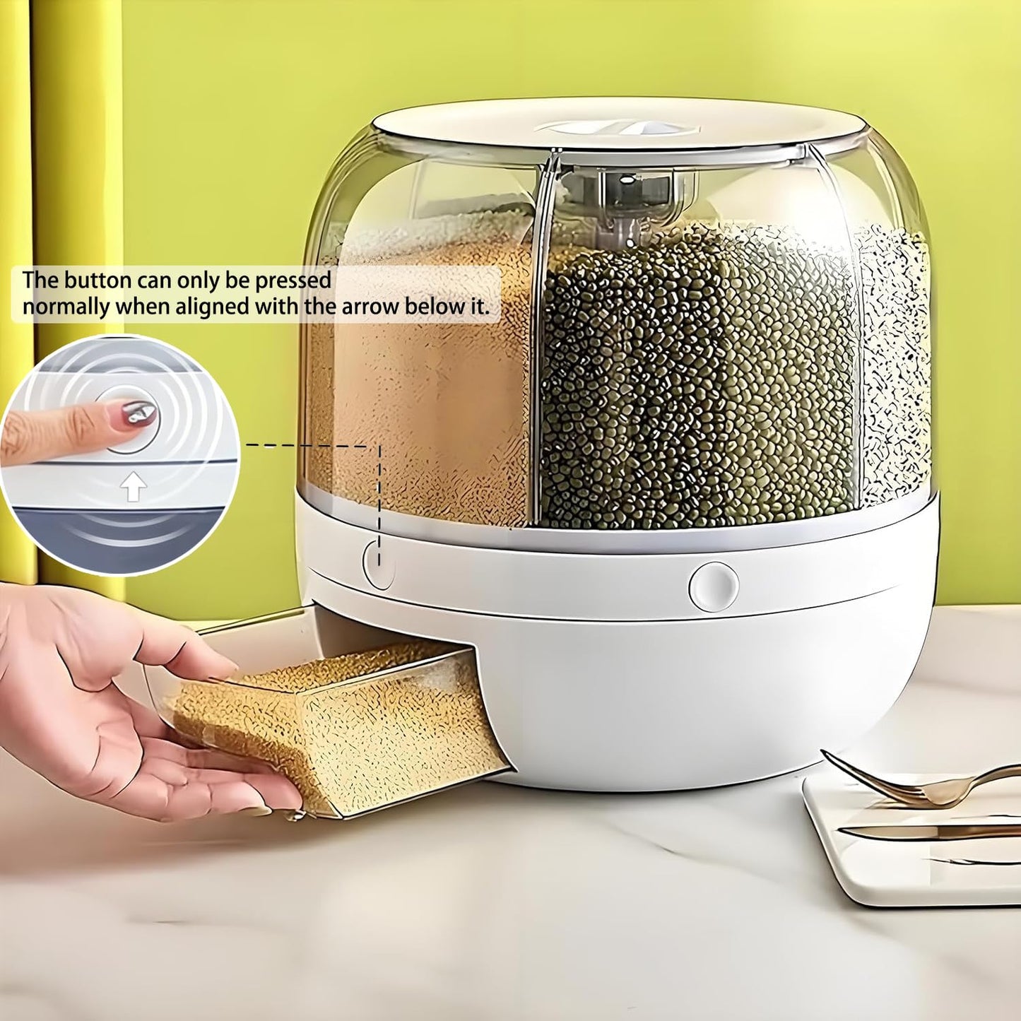 6 Section Rotating Grain Dispenser