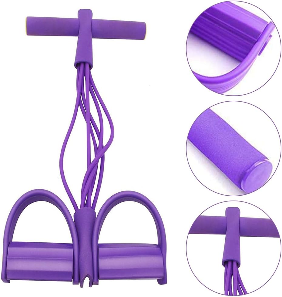Pedal Resistance Bands with Handles 6-Tubes Manual Tension Training Pedal