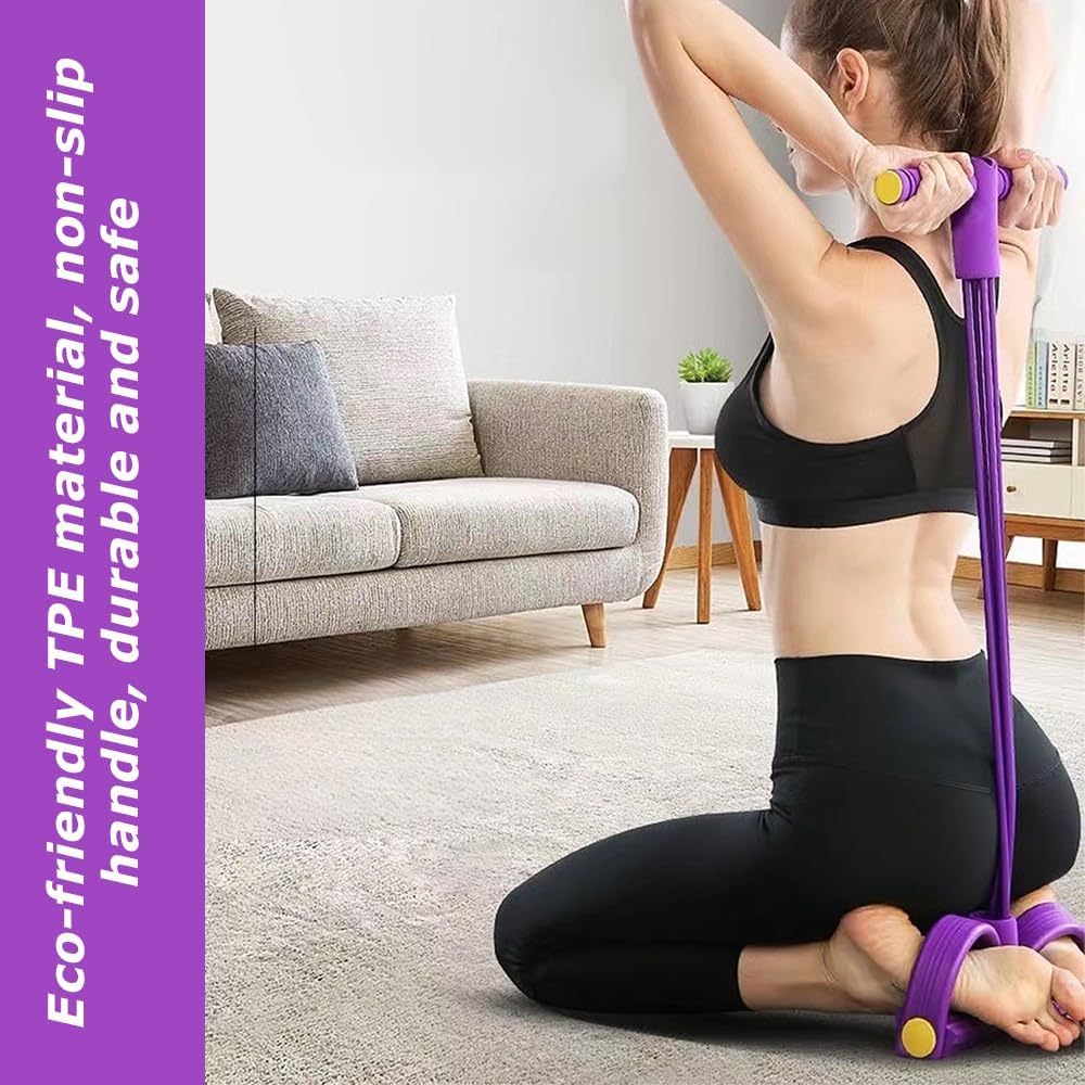 Pedal Resistance Bands with Handles 6-Tubes Manual Tension Training Pedal