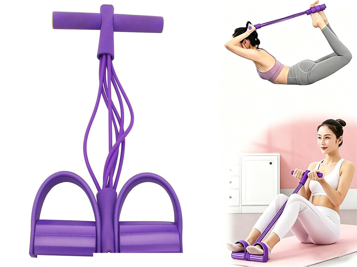 Pedal Resistance Bands with Handles 6-Tubes Manual Tension Training Pedal