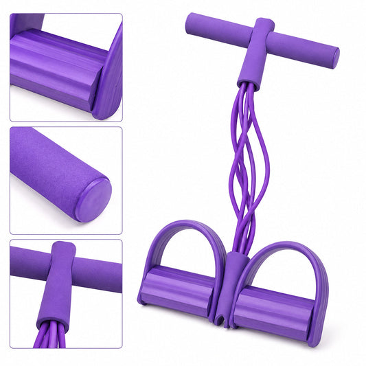 Pedal Resistance Bands with Handles 6-Tubes Manual Tension Training Pedal