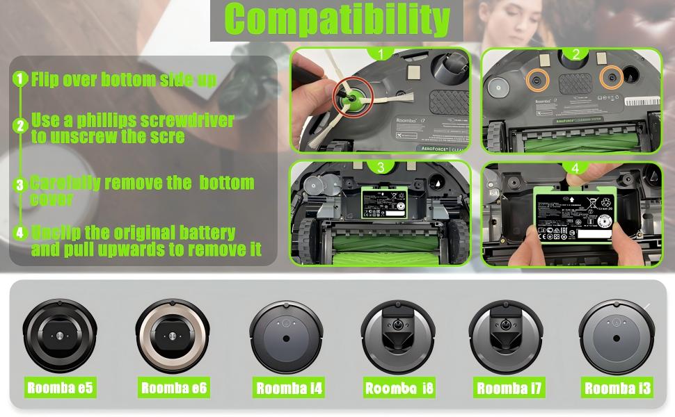 iRobot Roomba Battery i j and e Series Vacuums