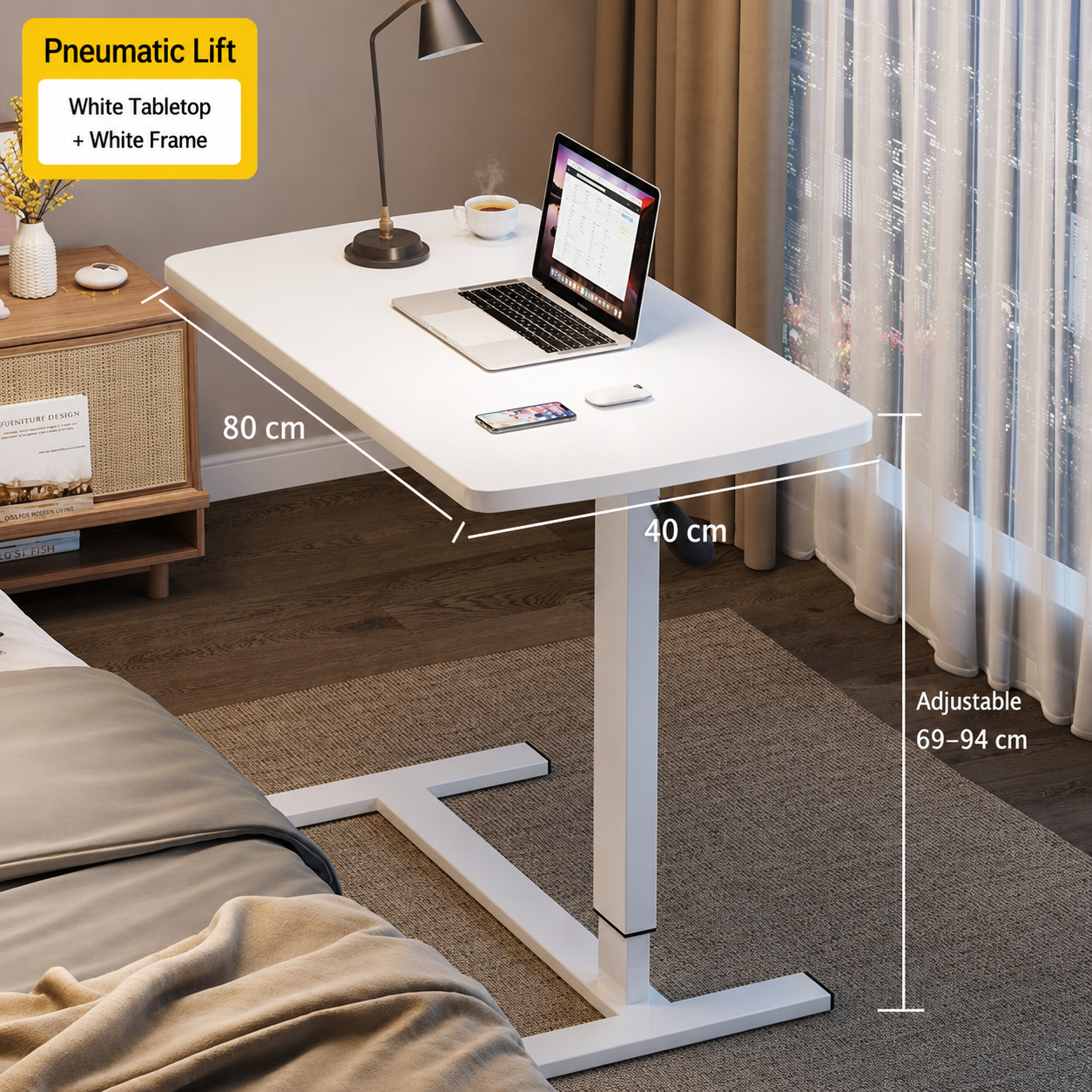 Overbed Bedside Table Bed Desk Adjustable