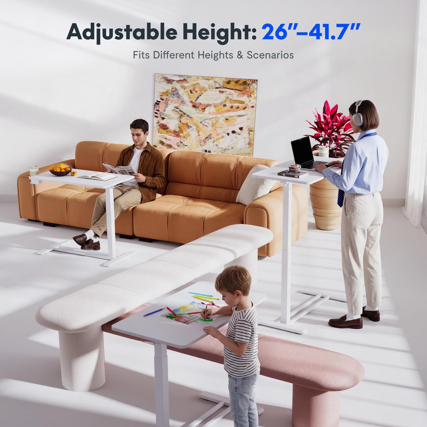 Overbed Bedside Table Bed Desk Adjustable