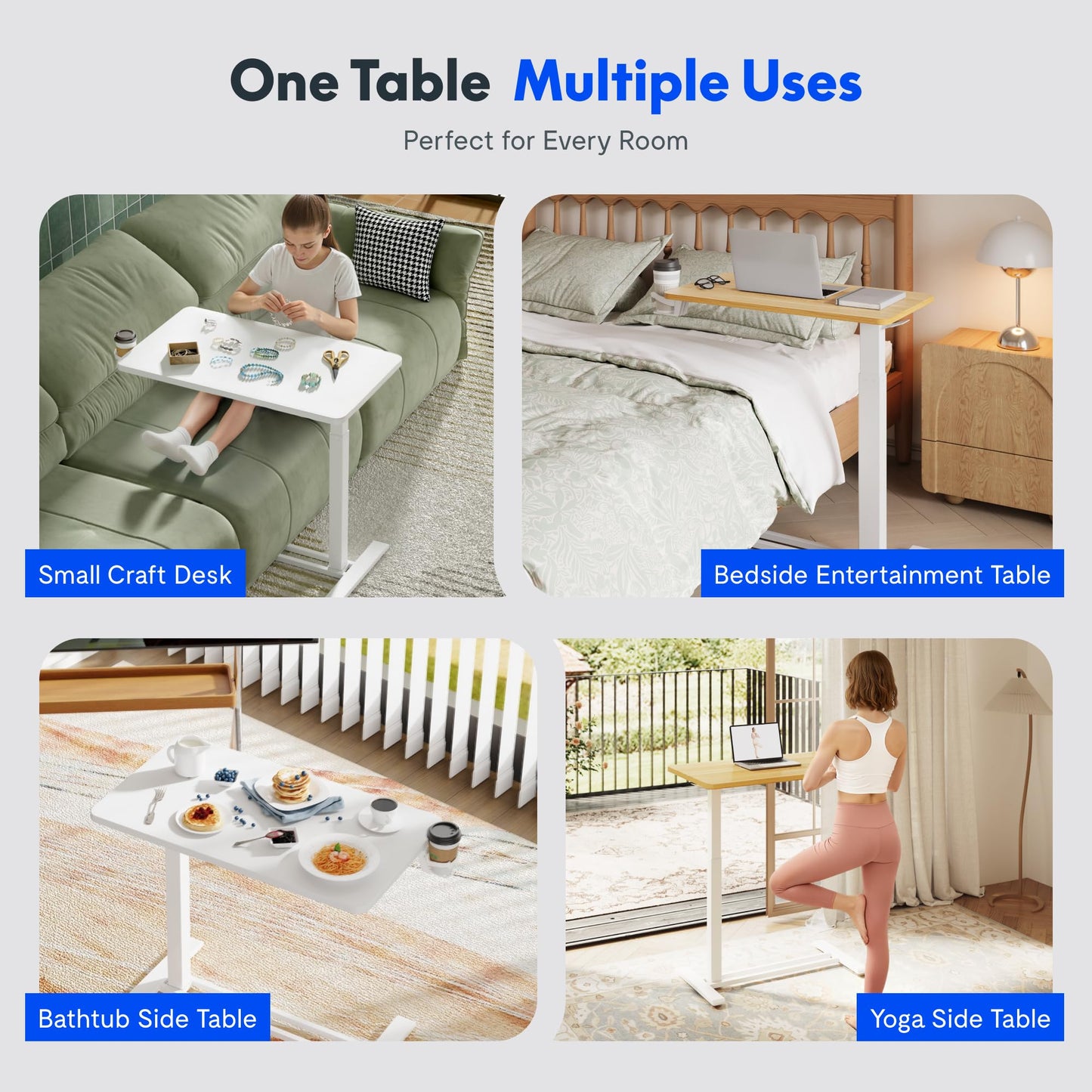 Overbed Bedside Table Bed Desk Adjustable