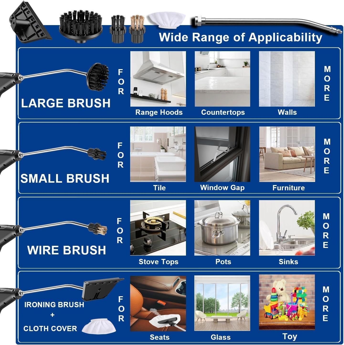 Handheld 2500W Steam Cleaner High Temperature Pressurized