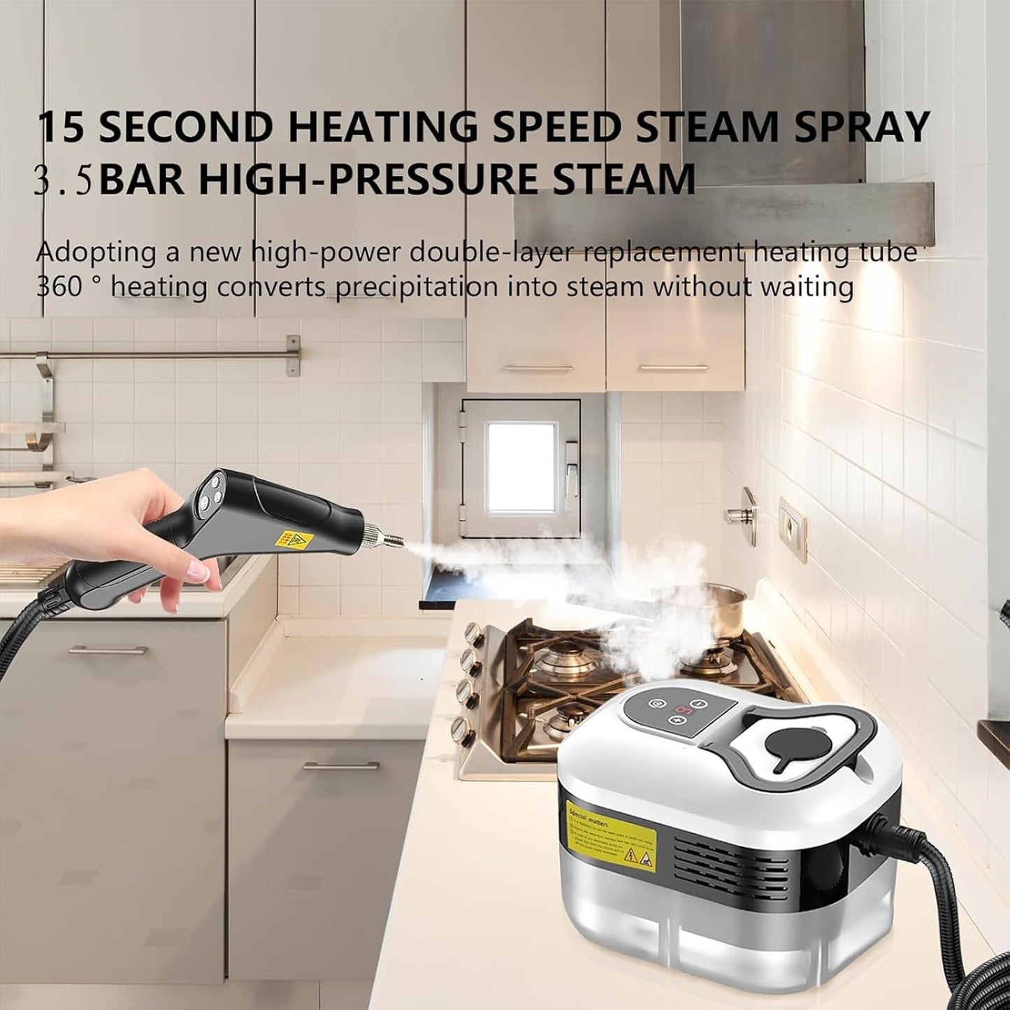 Handheld 2500W Steam Cleaner High Temperature Pressurized