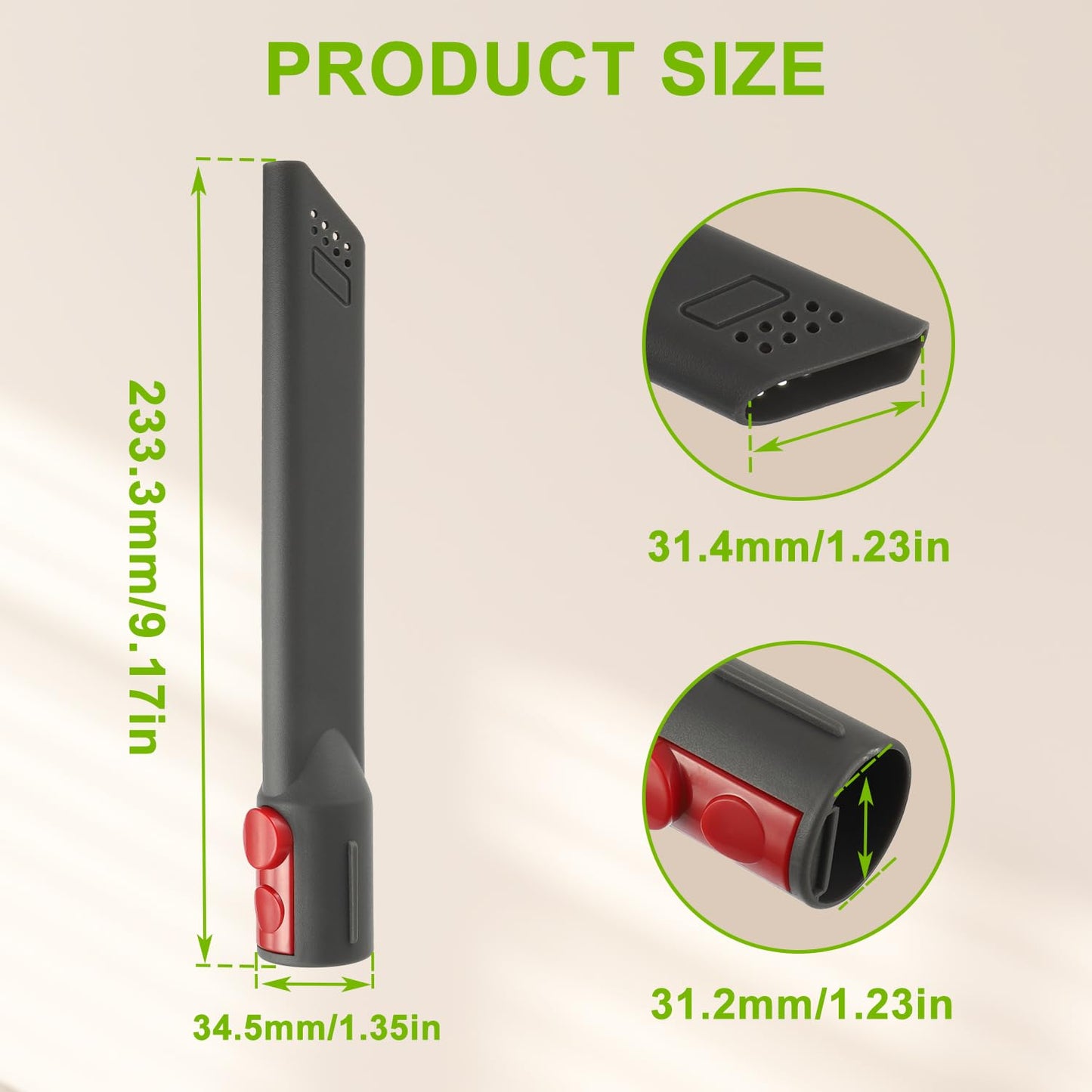Crevice Tool for Dyson V7 V8 V9 V10 V11 V12 V15 Outsize & Gen5detect - Narrow Gap Cleaning Tool
