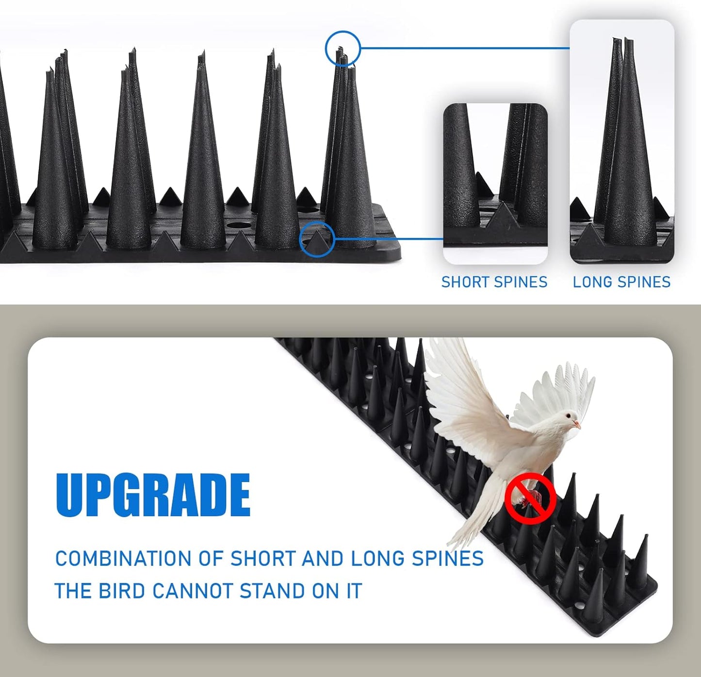 24 PCS Heavy Duty Outdoor Bird Deterrent Bird Spikes 10M