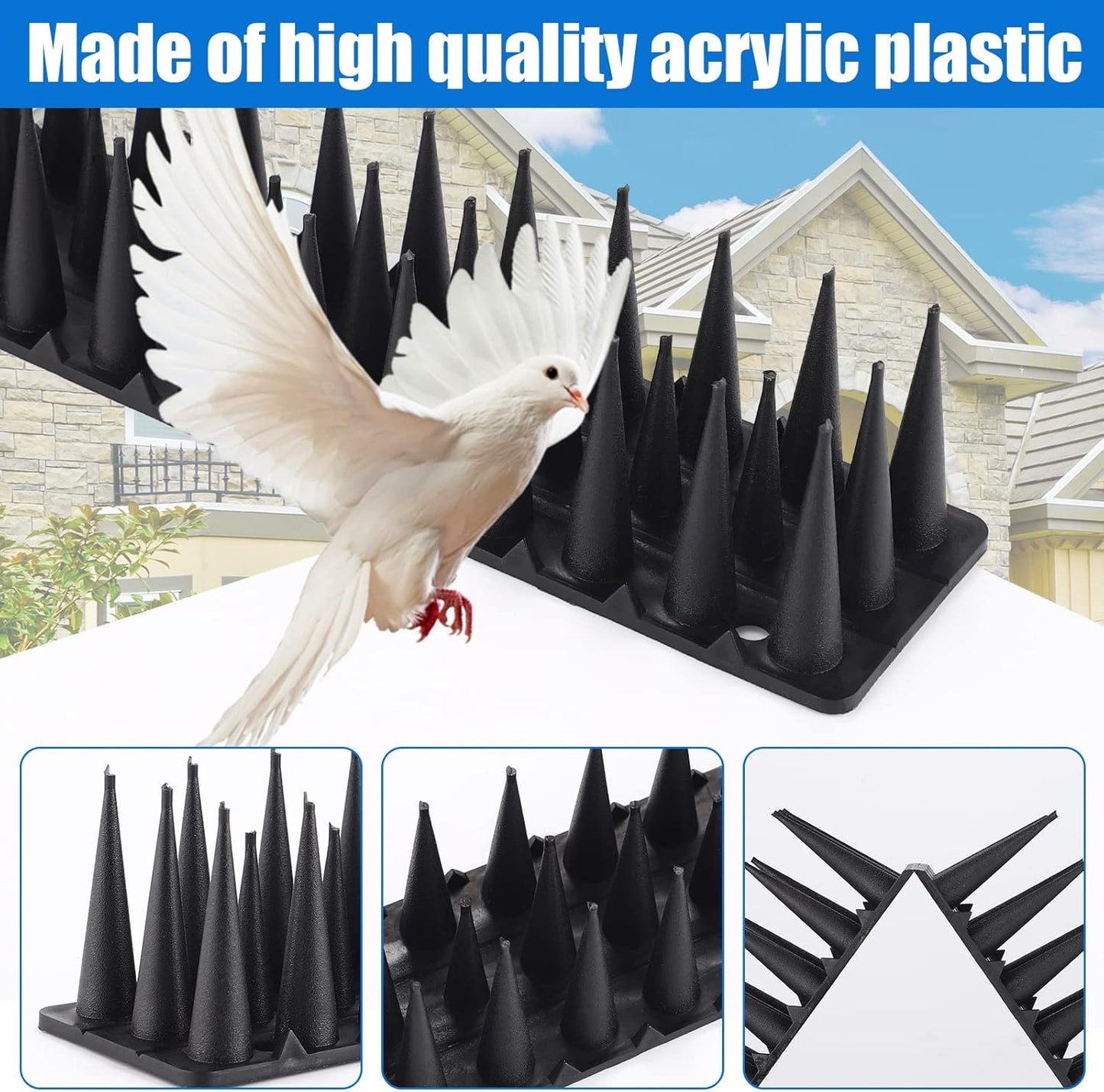 24 PCS Heavy Duty Outdoor Bird Deterrent Bird Spikes 10M