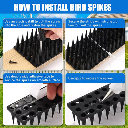 24 PCS Heavy Duty Outdoor Bird Deterrent Bird Spikes 10M