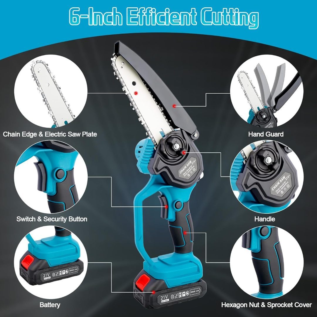 Cordless Chainsaw Mini Chain Saws with Extension Pole