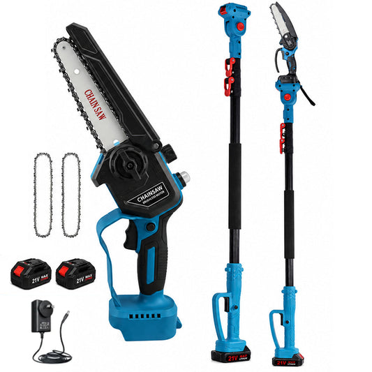 Mini Chain saw Cordless Power Chain Saws 6" with Extension Pole & Battery System